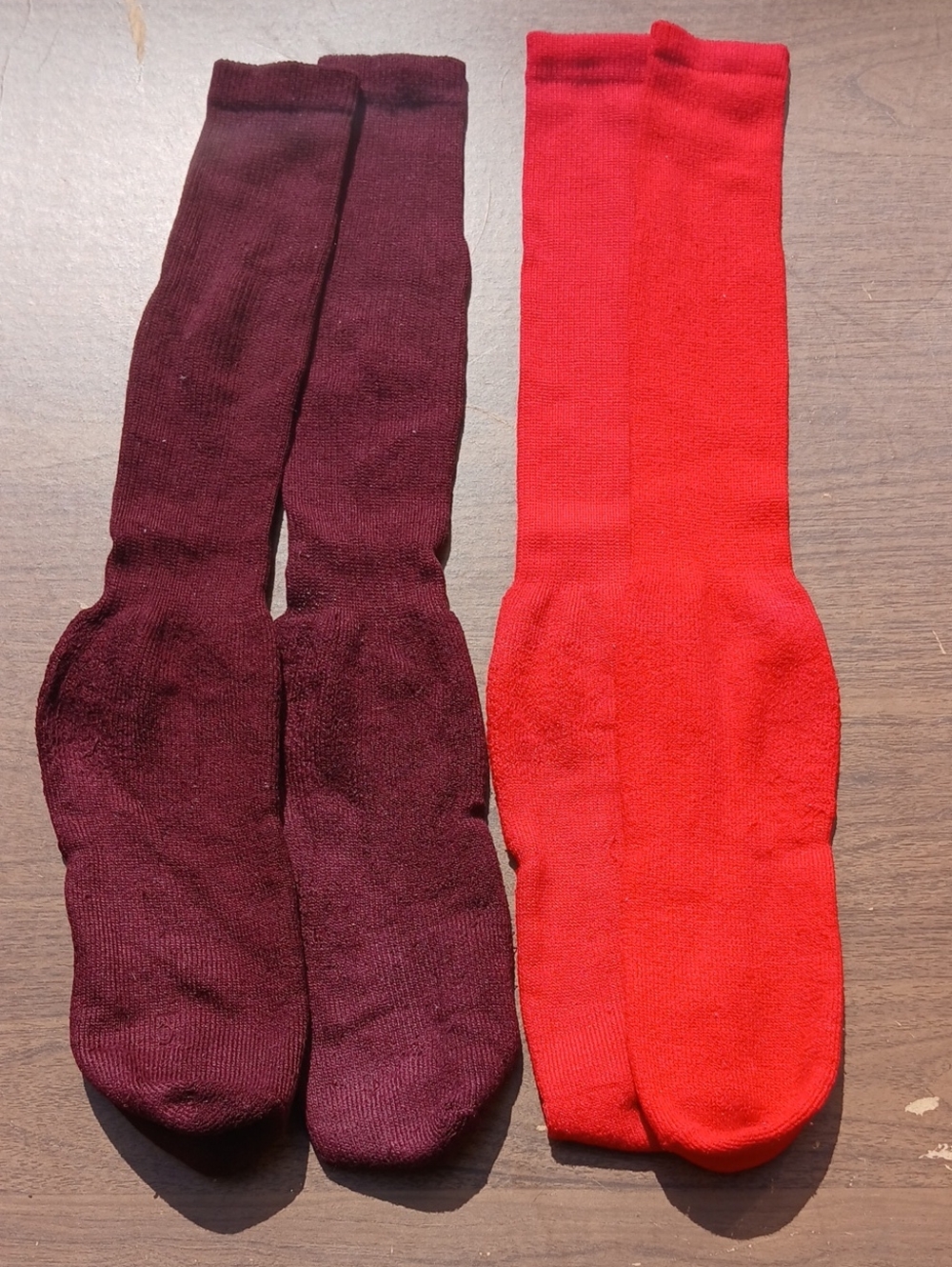 Men's Tall Athletic Socks — Red & Burgundy